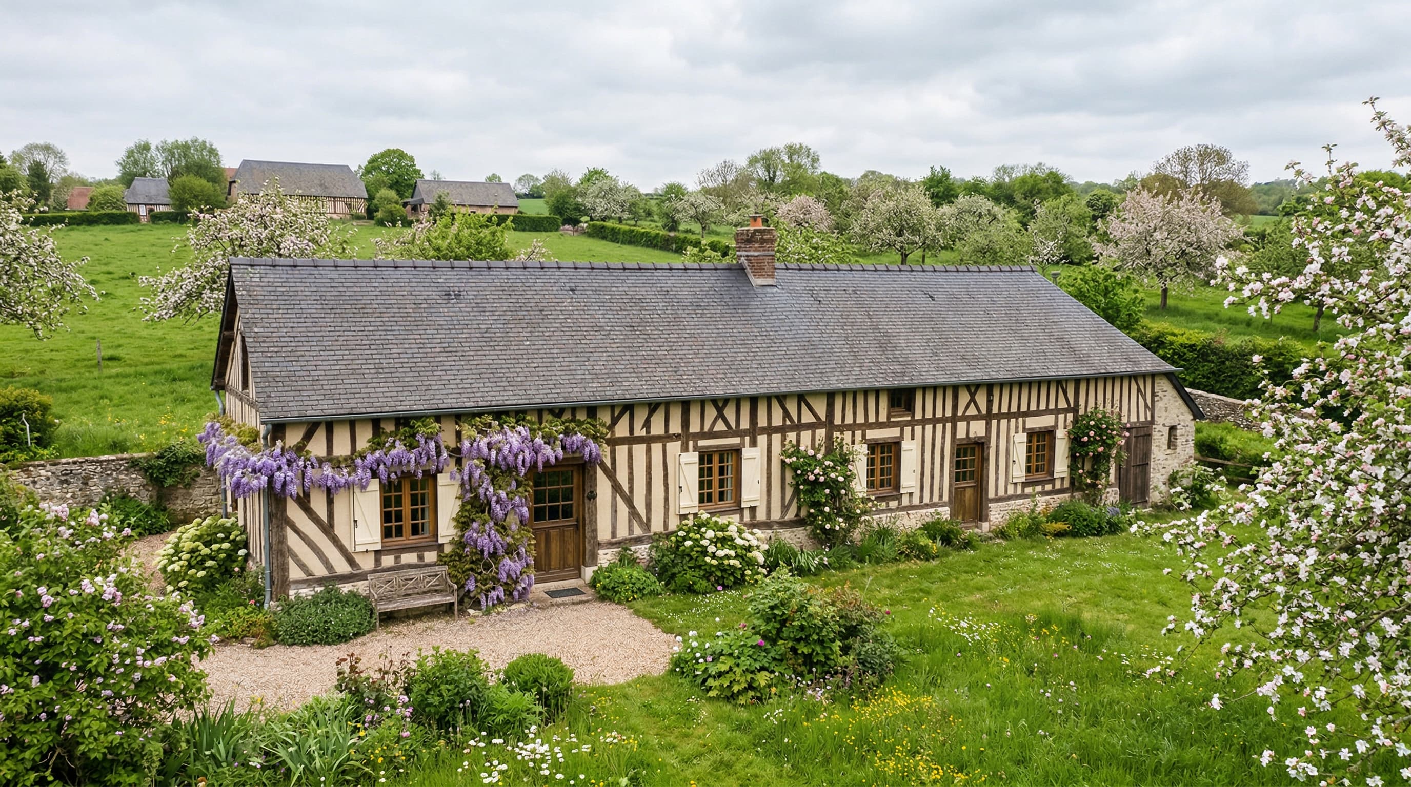Longère rénovée, Pays d'Auge